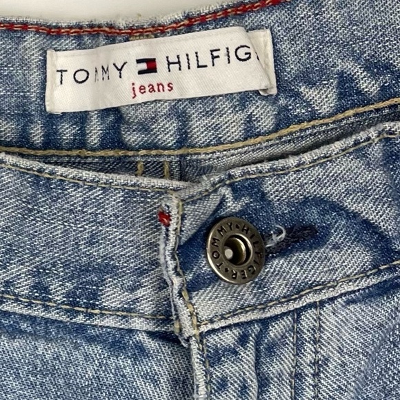 TOMMY HILFIGER Y2K VINTAGE LIGHT WASH FADED COTTON DENIM BLUE BOOTCUT JEANS - Picture 13 of 15